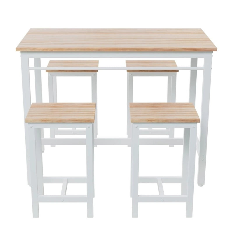 Ensemble de table de bar 5 pièces : table de cuisine moderne et quatre tabourets de bar