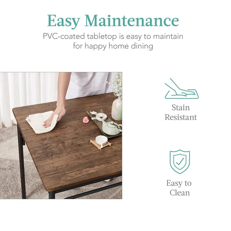 Ensemble table à manger moderne Javlergo 5 pièces avec 4 chaises, ensemble de table à manger de cuisine pour 4 personnes, marron