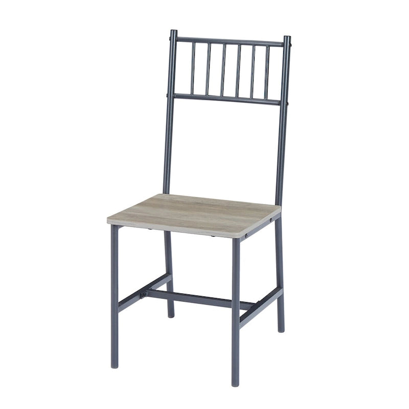 Ensemble de table à manger, table de bar avec 2 bancs et 2 chaises à dossier, table à manger industrielle pour la cuisine, le petit-déjeuner, le salon