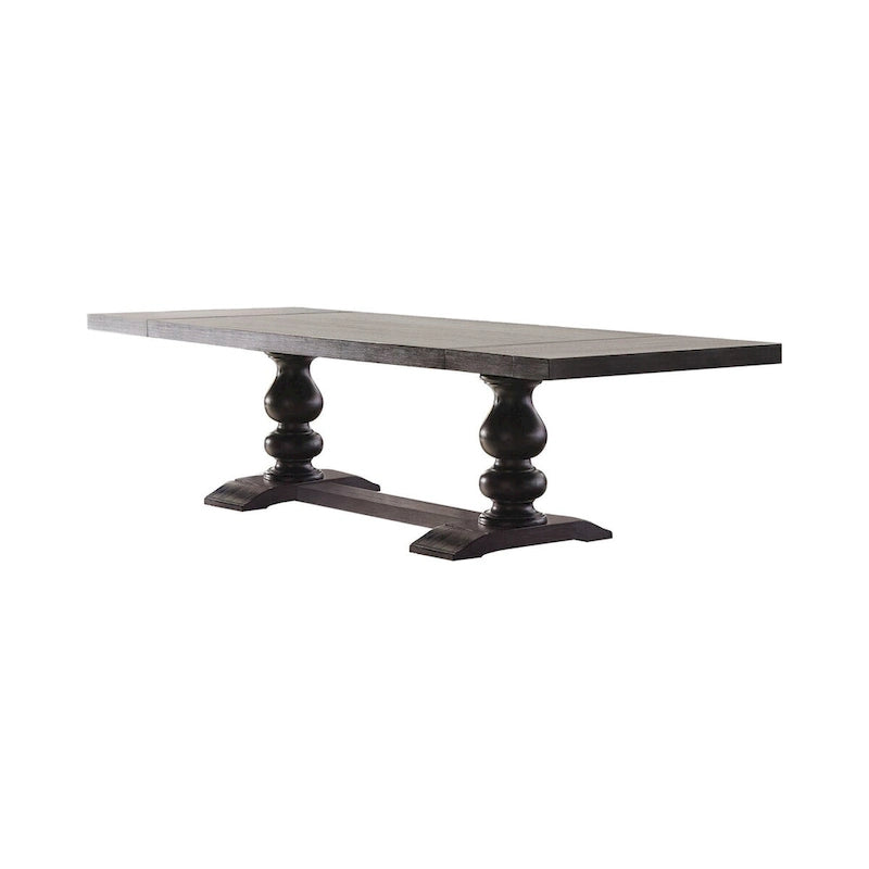 Ensemble de salle à manger 8 pièces Vallerie gris et noir antique