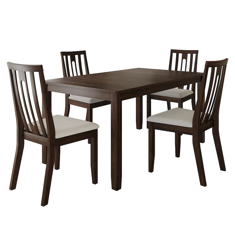 Ensemble de salle à manger en bois contemporain 5 pièces CraftPorch