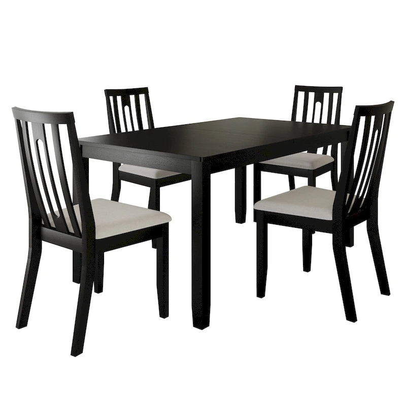 Ensemble de salle à manger en bois contemporain 5 pièces CraftPorch