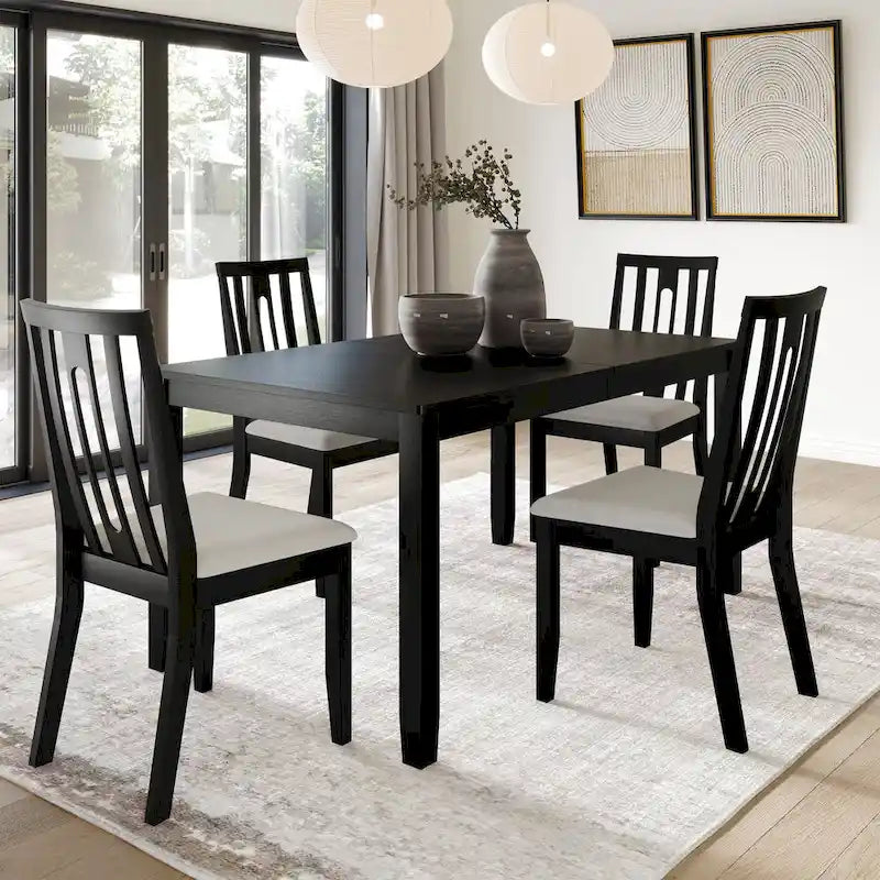 Ensemble de salle à manger en bois contemporain 5 pièces CraftPorch