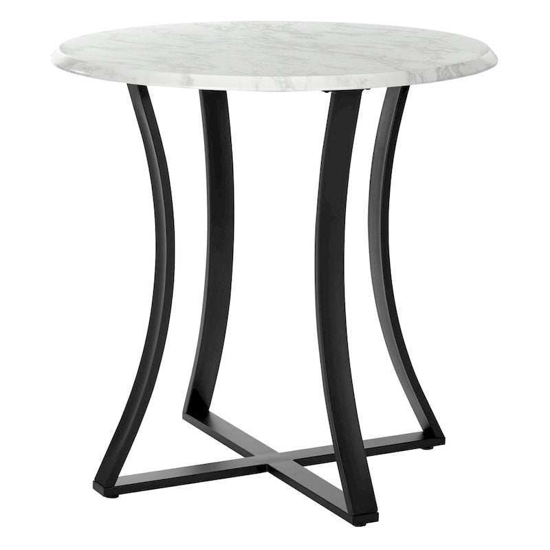 Table de salle à manger 3 pièces de 36 pouces de diamètre à hauteur de comptoir avec 2 tabourets en similicuir