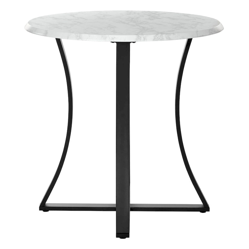 Table de salle à manger 3 pièces de 36 pouces de diamètre à hauteur de comptoir avec 2 tabourets en similicuir