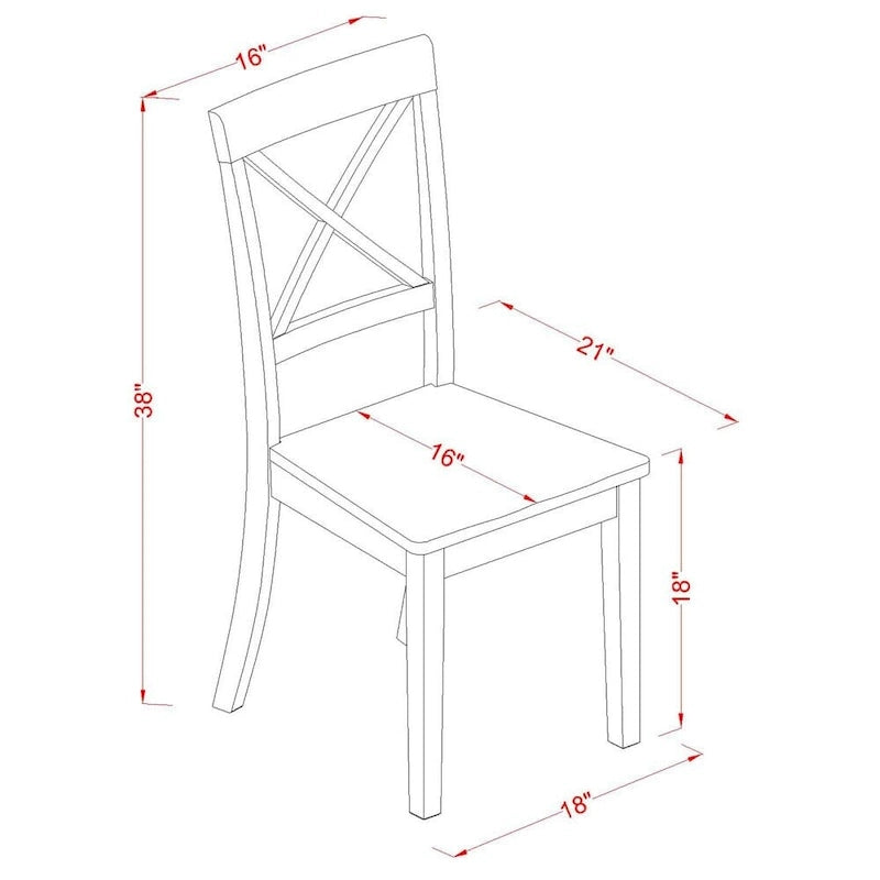 East West Furniture – Ensemble de salle à manger 7 pièces – une table de salle à manger rectangulaire et 6 chaises de salle à manger, 36 x 60 pouces, couleur cappuccino