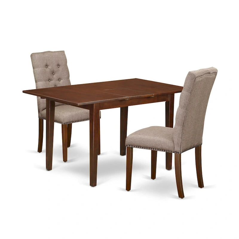 East West Furniture Ensemble de salle à manger comprenant une table de salle à manger rectangulaire avec rallonge papillon et des chaises de salle à manger (options de couleur d'assise de chaise)