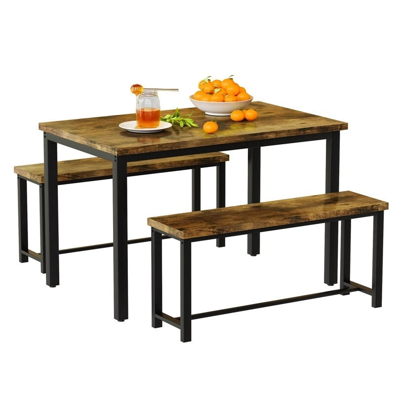 Ensemble table et banc de salle à manger, ensemble de 3 meubles de salle à manger, ensemble table de cuisine pour cuisine, salle à manger, salon