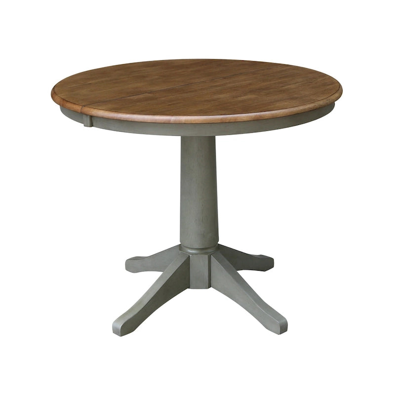 Table de salle à manger extensible ronde de 36 po avec 2 chaises à dossier en X - Ensemble de 3 pièces