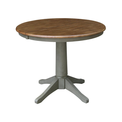 Table de salle à manger extensible ronde de 36 po avec 2 chaises à dossier en X - Ensemble de 3 pièces