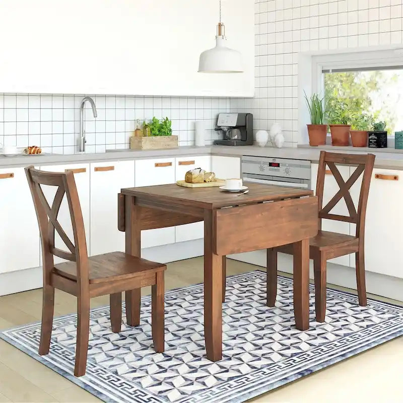 Ensemble de table à manger d'angle Merax 3 pièces avec plateau rabattable en bois