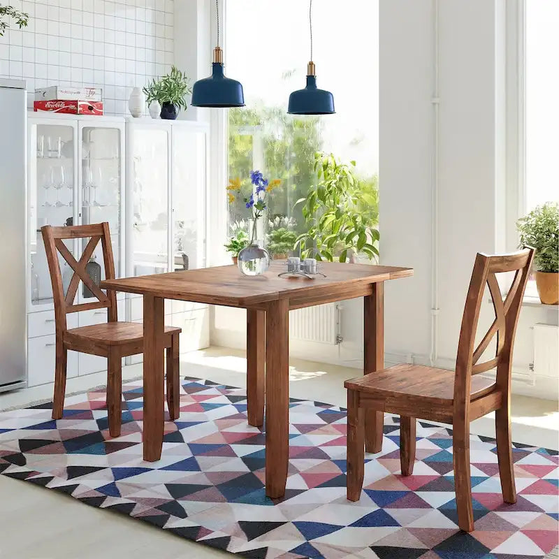 Ensemble de table à manger d'angle Merax 3 pièces avec plateau rabattable en bois