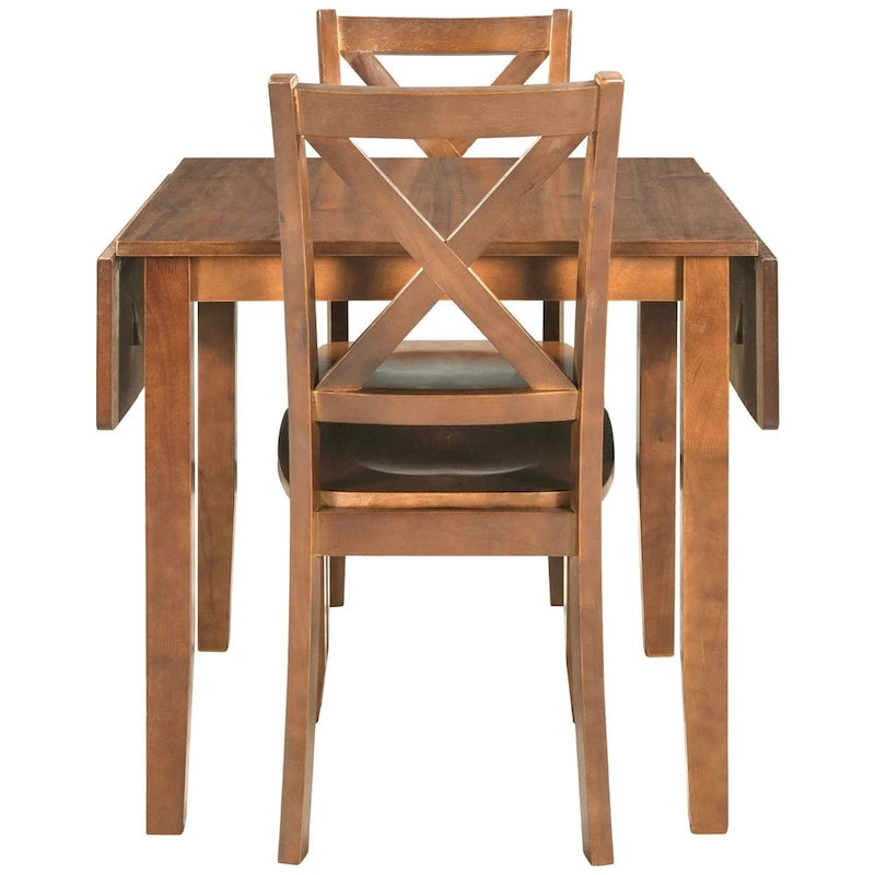 Ensemble de table à manger d'angle Merax 3 pièces avec plateau rabattable en bois