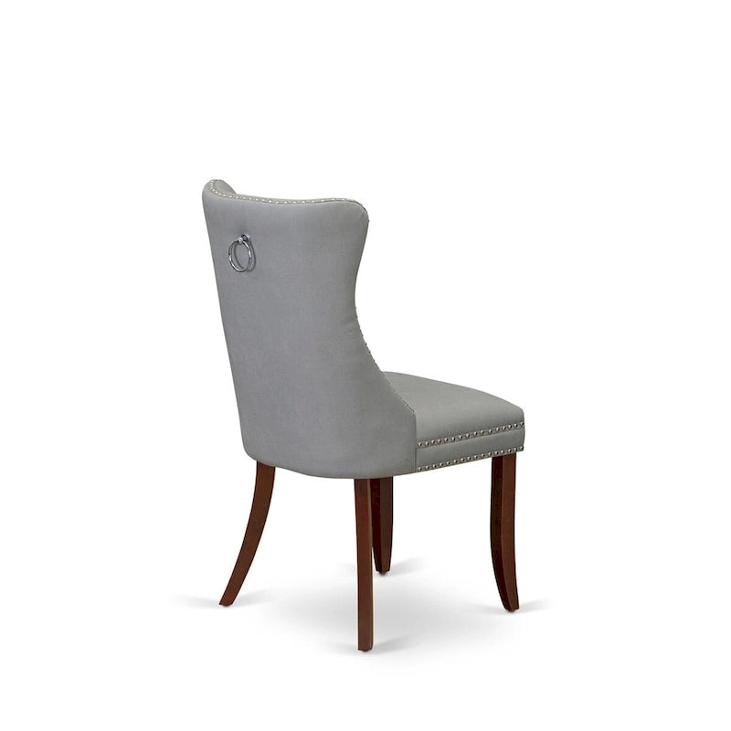 East West Furniture Ensemble de salle à manger composé d'une table rectangulaire en bois et de chaises rembourrées, acajou (options de pièces)
