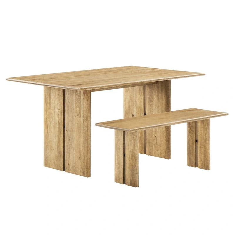 Ensemble table et banc de salle à manger Amistad 60 en bois