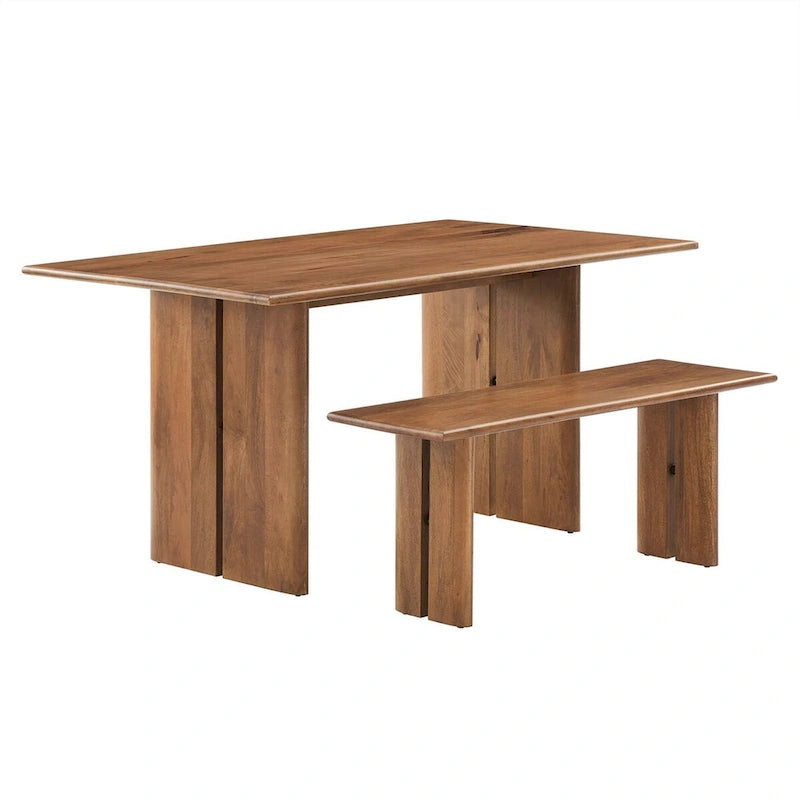 Ensemble table et banc de salle à manger Amistad 60 en bois