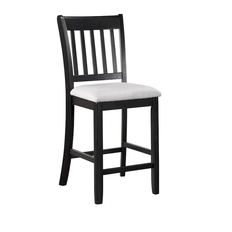 Ensemble table et 4 chaises de salle à manger hauteur comptoir Nick, noir, blanc