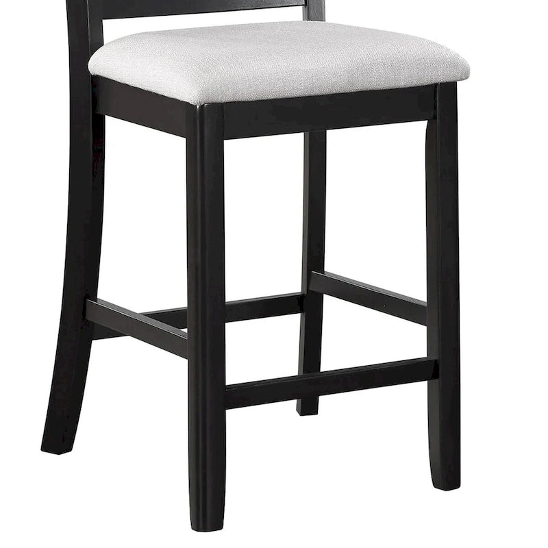 Ensemble table et 4 chaises de salle à manger hauteur comptoir Nick, noir, blanc