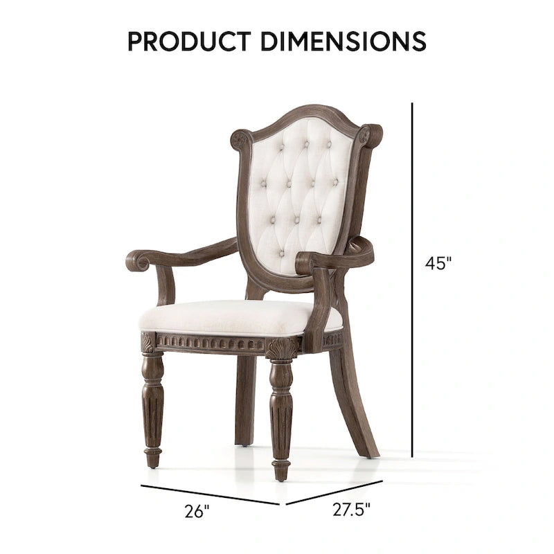 Ensemble de salle à manger extensible 9 pièces traditionnel en bois massif chêne vieilli Cassian de Furniture of America