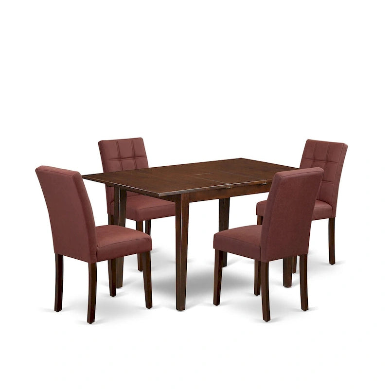 Ensemble de salle à manger East West Furniture comprenant une table de salle à manger rectangulaire et des chaises, Acajou (Options de pièces)