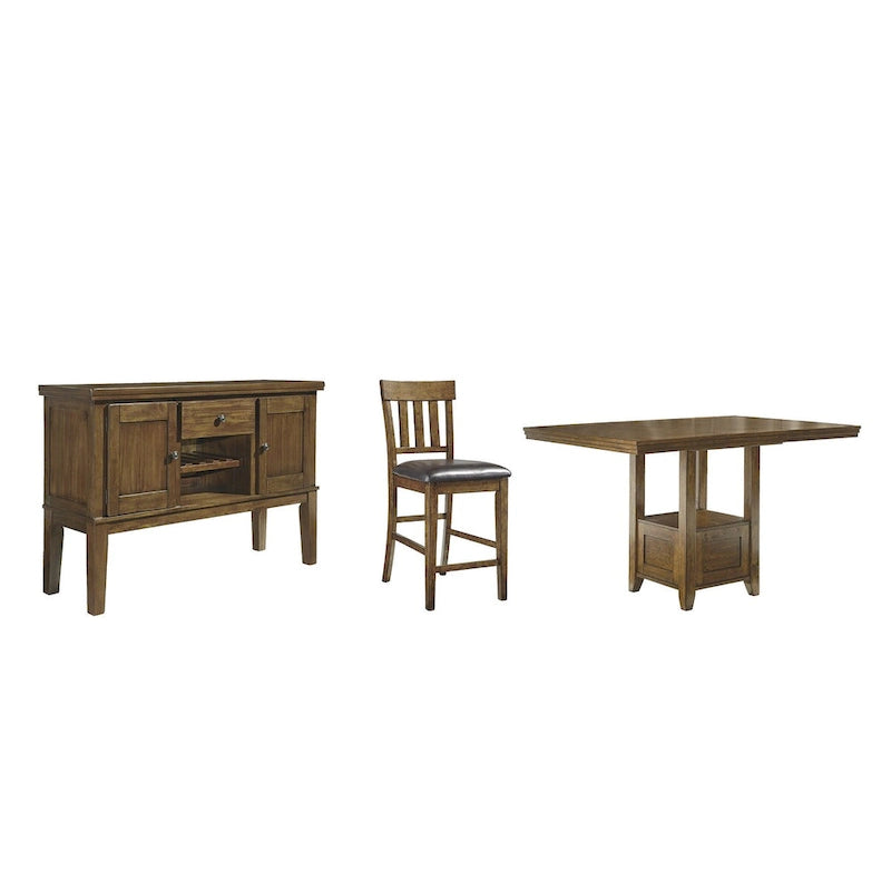 Signature Design by Ashley Ralene Medium Brown 8-Piece Counter Height Dining Package
