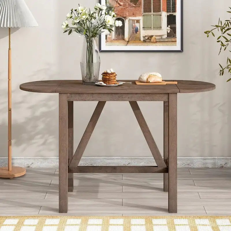 Ensemble de salle à manger 3 pièces en bois, hauteur comptoir, avec plateau rabattable et 2 chaises de salle à manger