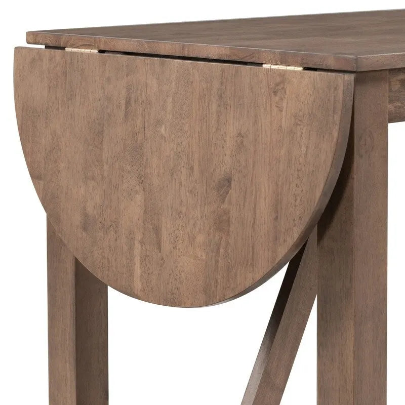 Ensemble de salle à manger 3 pièces en bois, hauteur comptoir, avec plateau rabattable et 2 chaises de salle à manger
