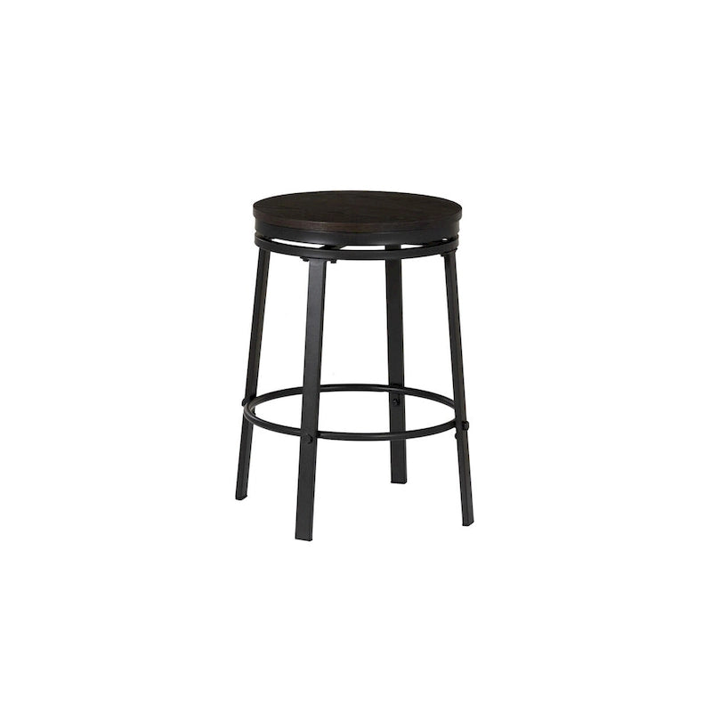 Ensemble de salle à manger 5 pièces Cassidy en bois charbon de bois, hauteur comptoir, avec 4 tabourets
