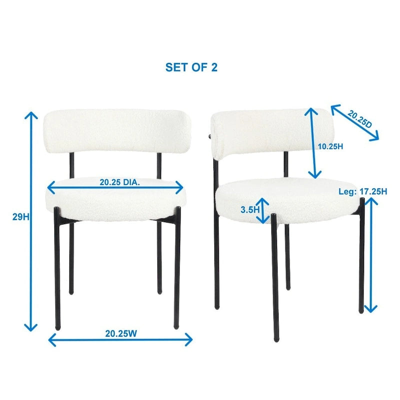 Ensemble de salle à manger rond 5 pièces, table de salle à manger à tréteaux avec 4 chaises en tissu bouclé