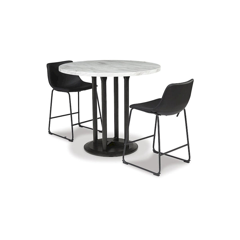 Ensemble de salle à manger 3 pièces hauteur comptoir Signature Design by Ashley Centiar noir/gris