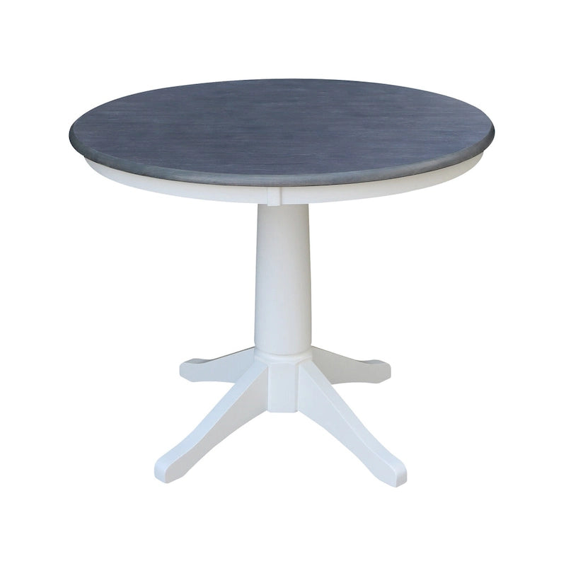 Table de salle à manger ronde à pied central en bois massif de 36 pouces avec 4 chaises de salle à manger