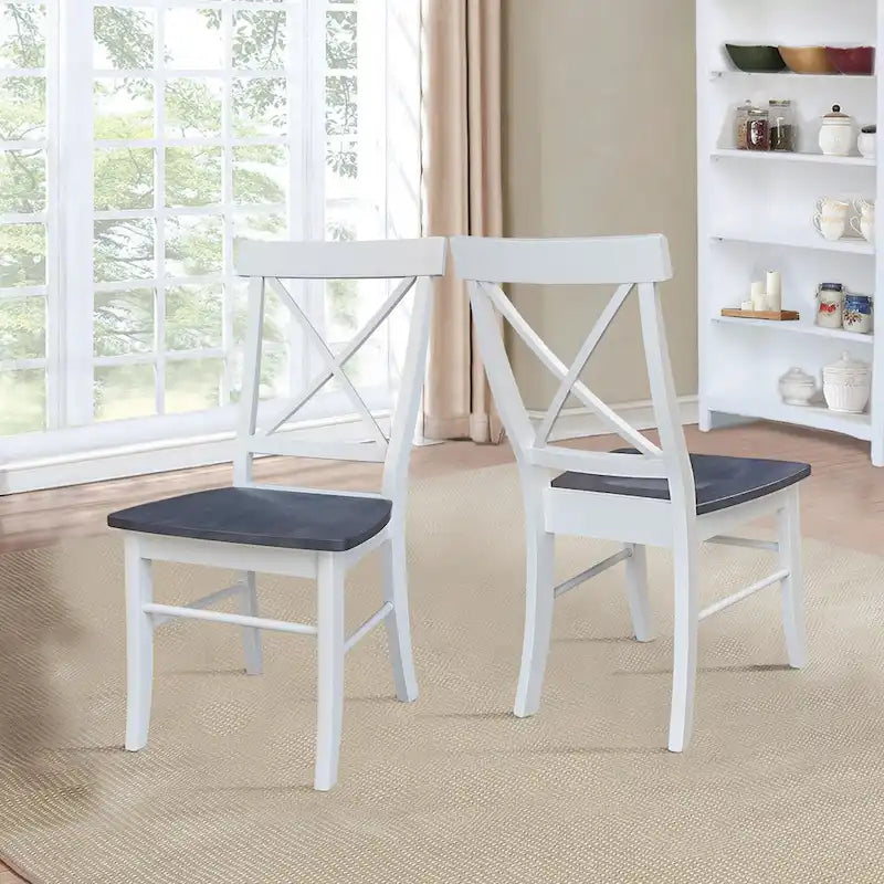 Table de salle à manger ronde à pied central en bois massif de 36 pouces avec 4 chaises de salle à manger