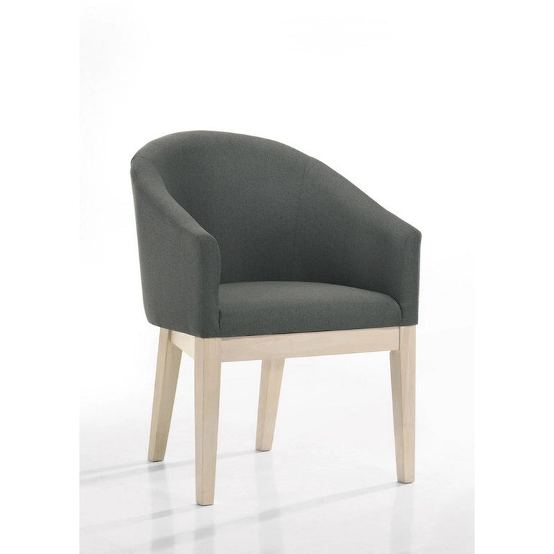 Ensemble table et 2 chaises de salle à manger Yuvi, rond, siège baquet, marron, gris