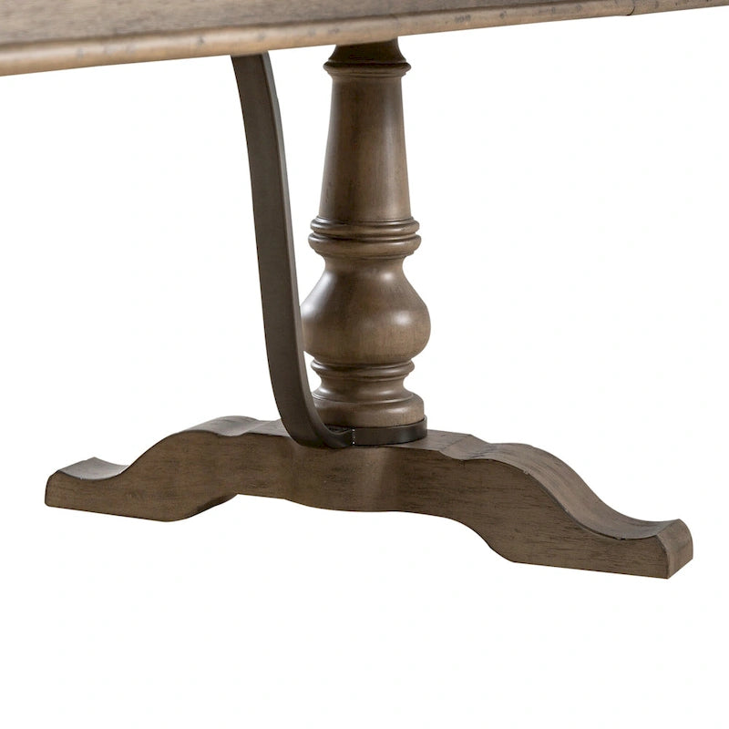 Ensemble table de salle à manger et chaises de ferme Americana, taupe clair, avec piédestal, plusieurs options disponibles