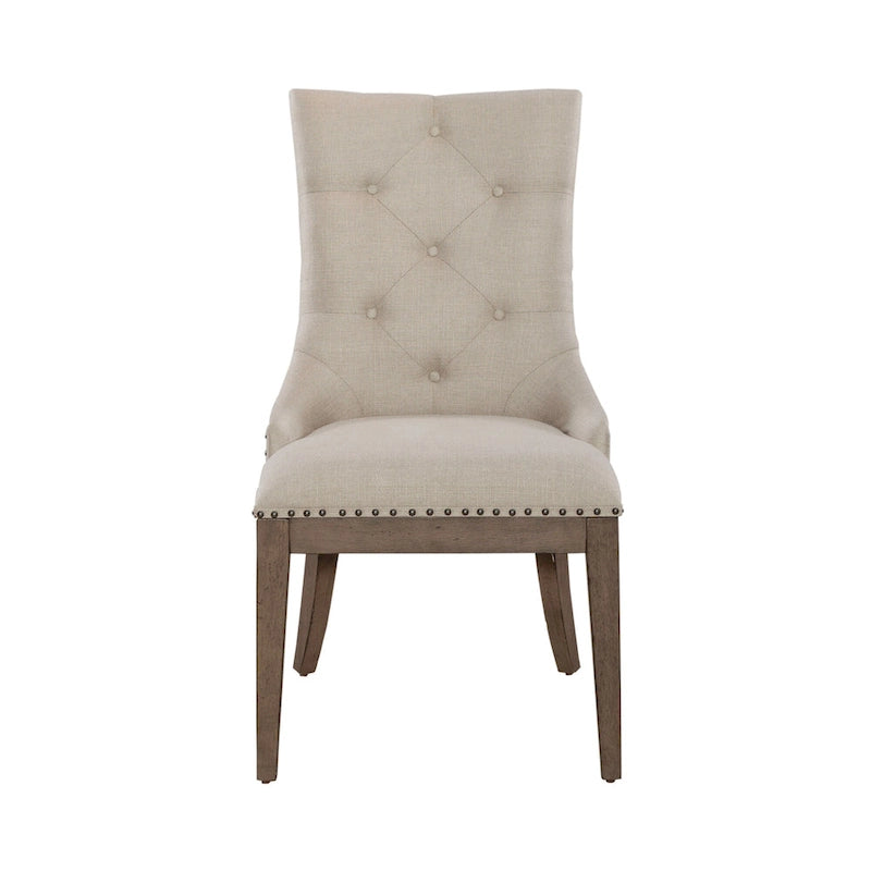 Ensemble table de salle à manger et chaises de ferme Americana, taupe clair, avec piédestal, plusieurs options disponibles