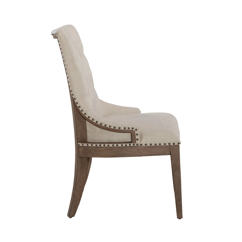 Ensemble table de salle à manger et chaises de ferme Americana, taupe clair, avec piédestal, plusieurs options disponibles