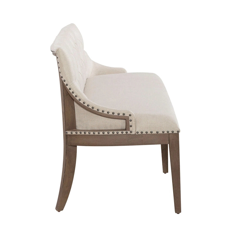 Ensemble table de salle à manger et chaises de ferme Americana, taupe clair, avec piédestal, plusieurs options disponibles