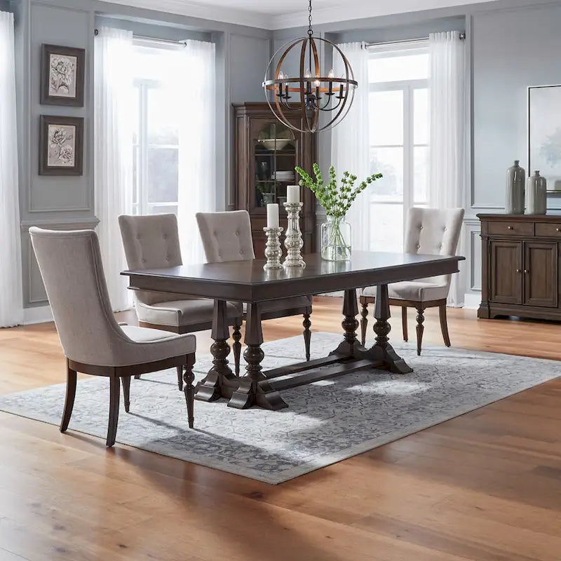 Table de salle à manger tréteaux Arden Road avec chaises diverses options