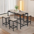 Ensemble de bar compact moderne en chêne 5 pièces
