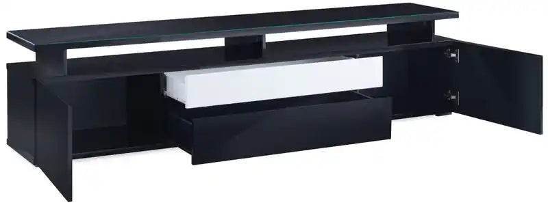 78 Modern TV Stand with Storage and Cable Management for TVs up to 85 - Black