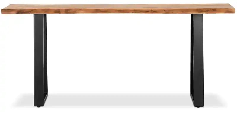 Agra 51 Rustic Sofa Table - Brown and Black with Iron Legs