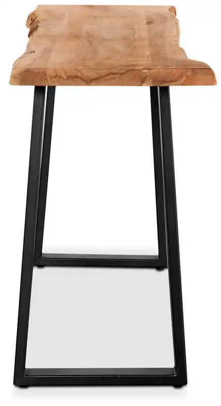 Agra 51 Rustic Sofa Table - Brown and Black with Iron Legs