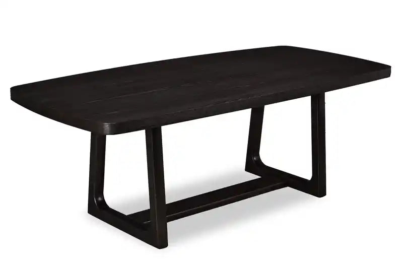 Alma Dining Table with Trestle Base, 86W - Charcoal Black