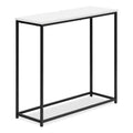 Alma 31.5 Modern Sofa Table - White with Black Metal Frame