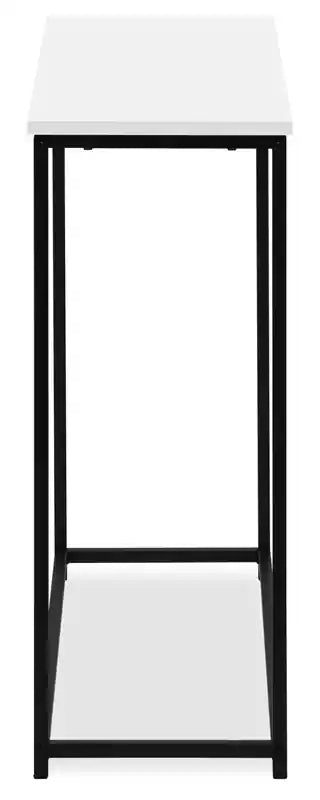 Alma 31.5 Modern Sofa Table - White with Black Metal Frame
