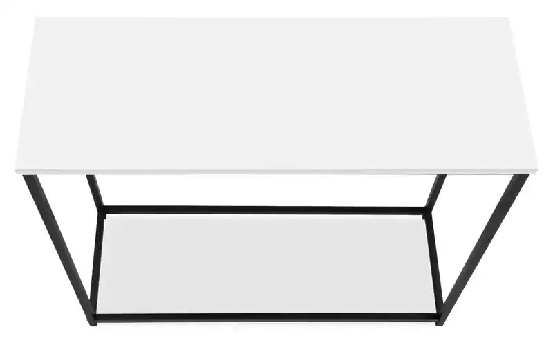 Alma 31.5 Modern Sofa Table - White with Black Metal Frame