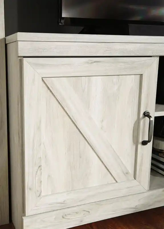 63 Rustic TV Stand with Storage and Cable Management for TVs up to 70 - Whitewash
