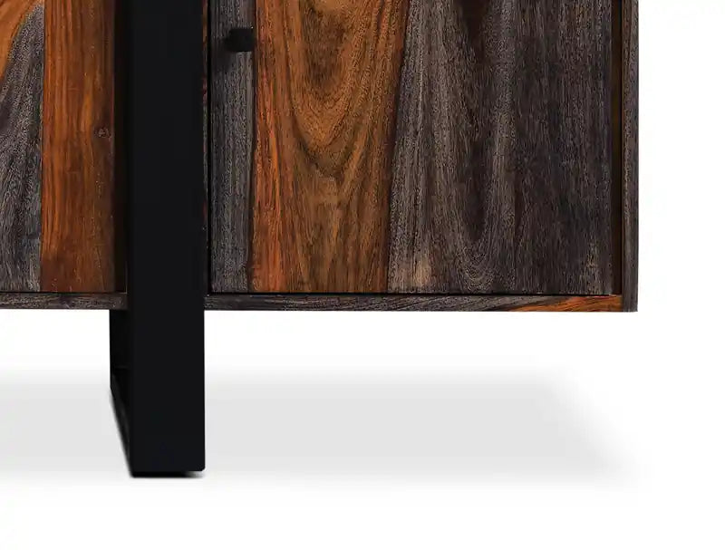 Dining Server with Storage & Shelf, Sheesham Wood, Metal, 69W