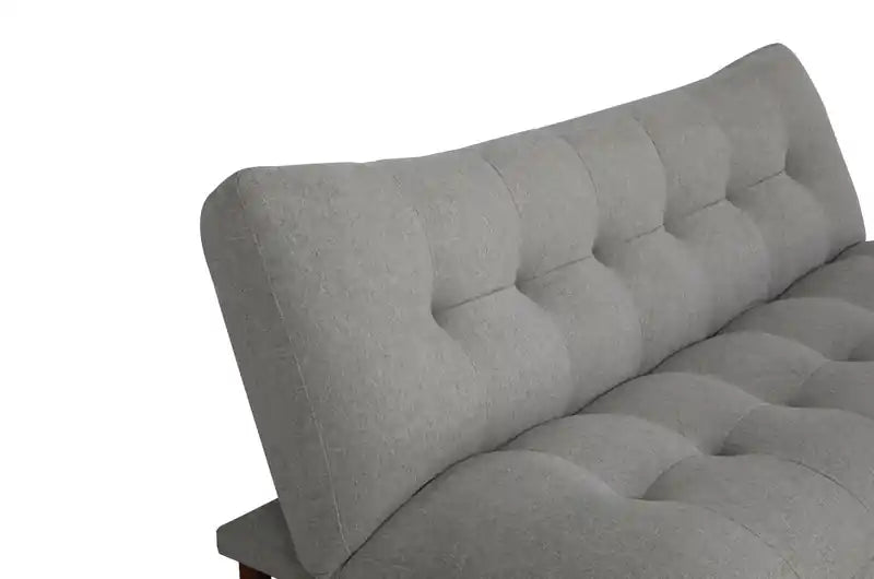 76 Fabric Klik Klak Futon with Tufting and Wood Legs