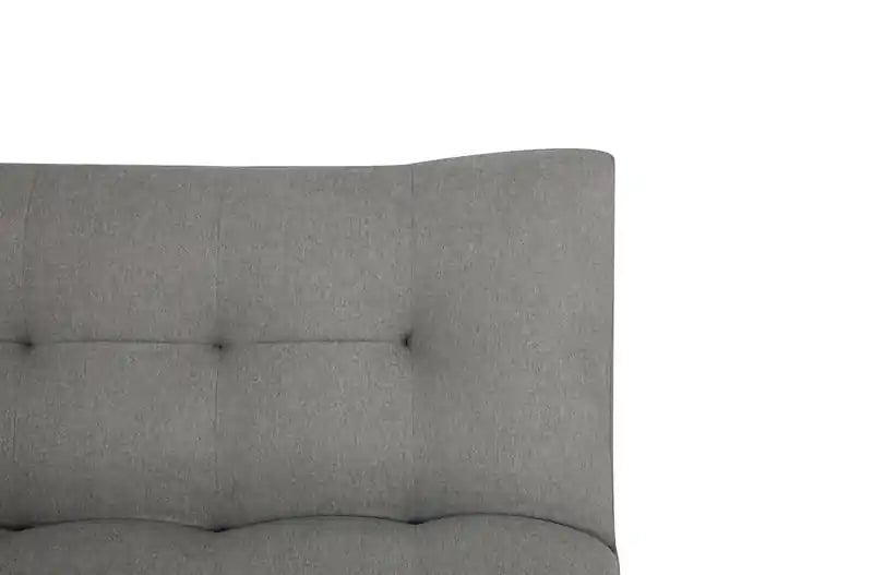 76 Fabric Klik Klak Futon with Tufting and Wood Legs